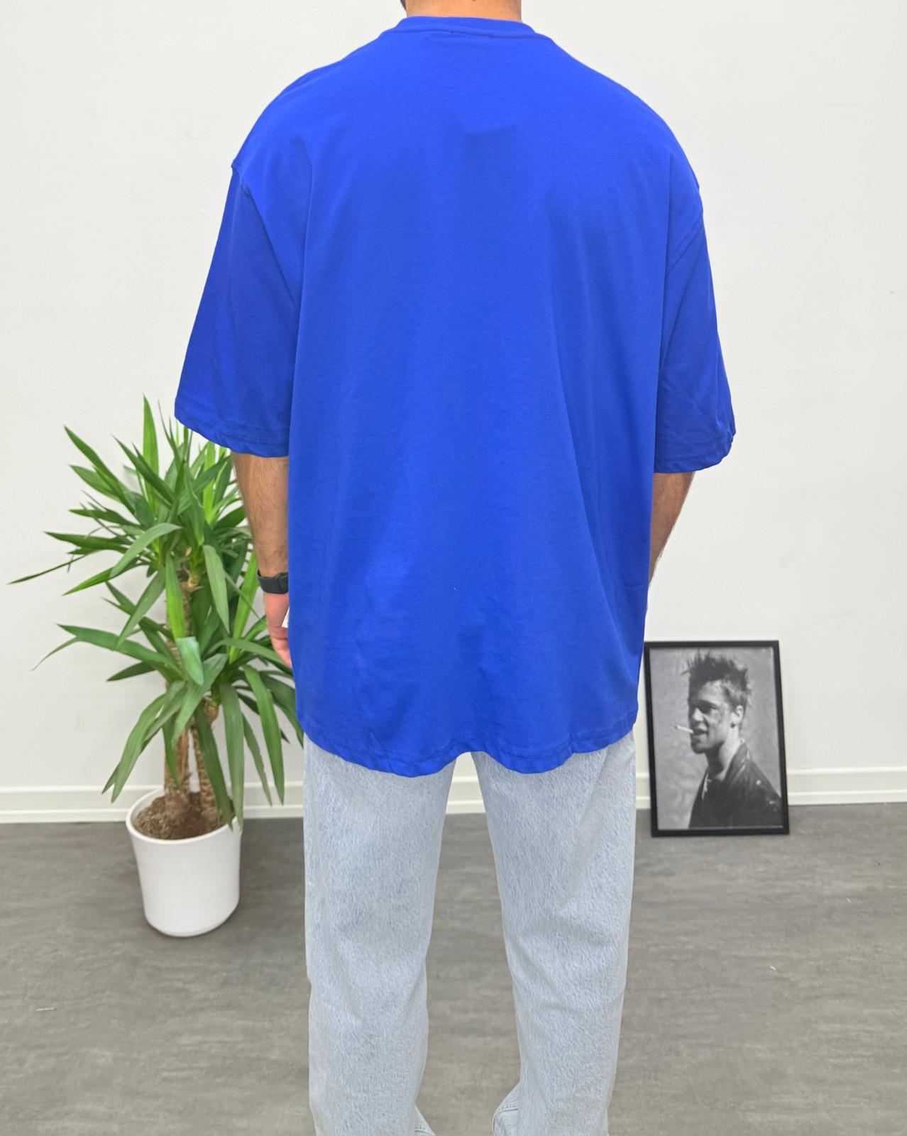 Oversize Basic T-Shirt Mavi