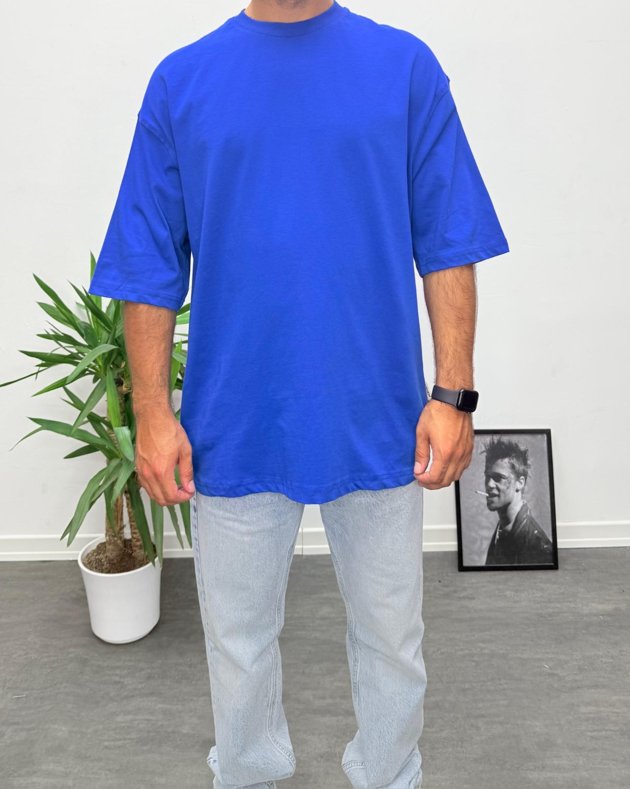 Oversize Basic T-Shirt Mavi