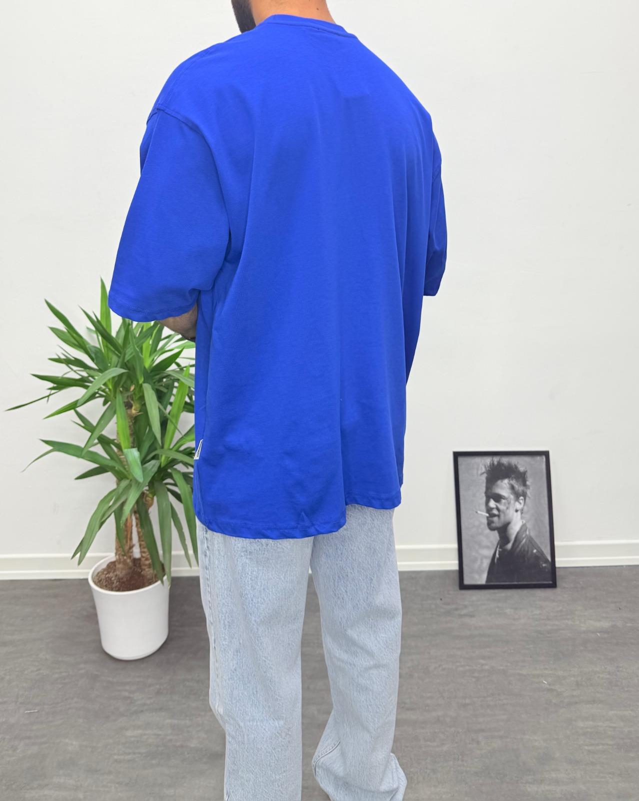 Oversize Basic T-Shirt Mavi