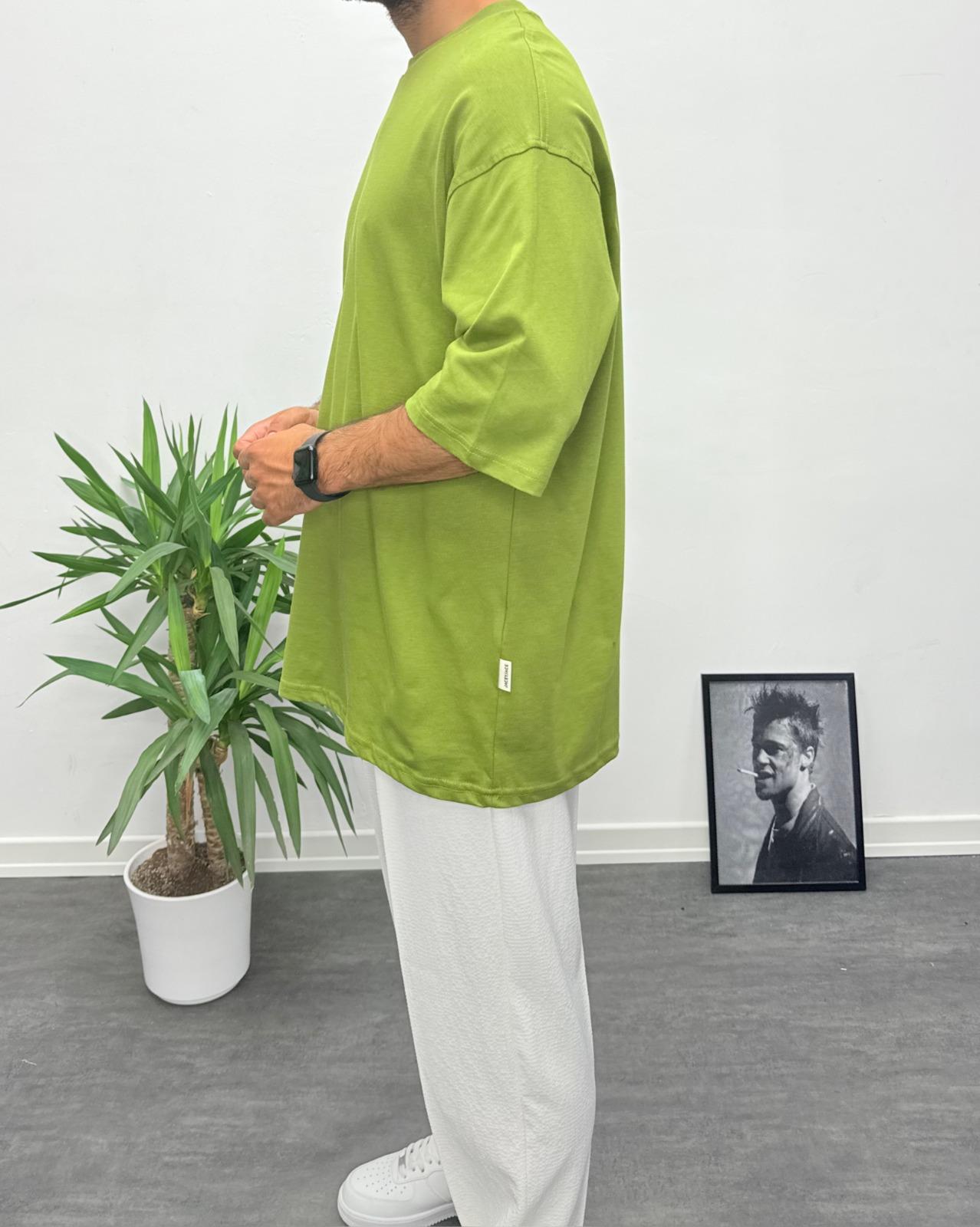 Oversize Basic T-Shirt Yeşil