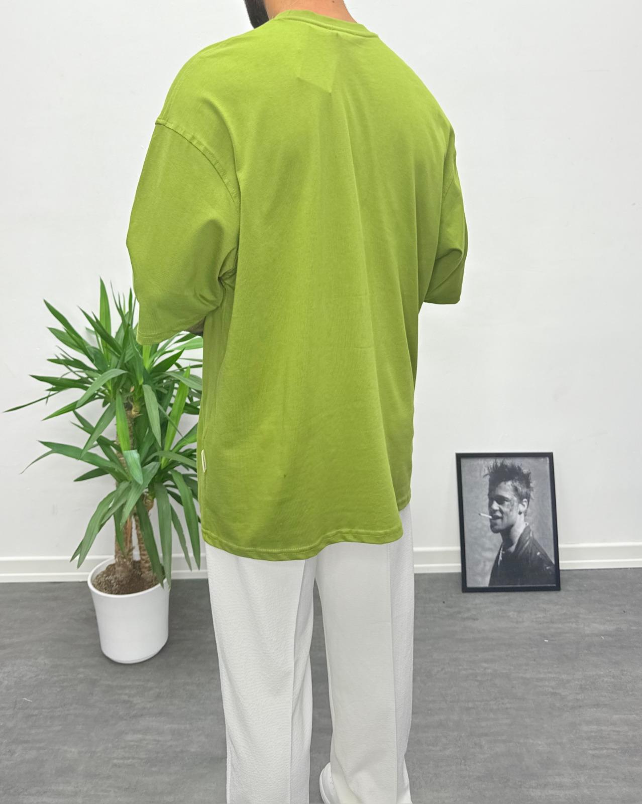 Oversize Basic T-Shirt Yeşil