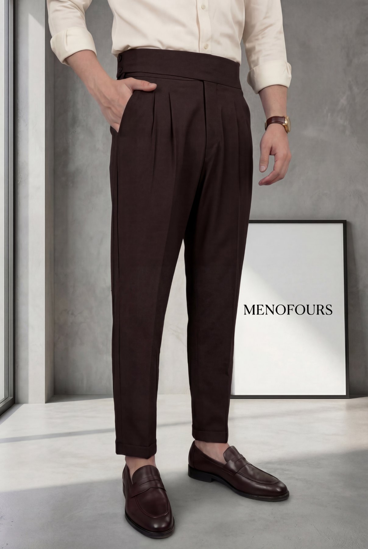 Pileli Harvest İtalyan Kesim Kumaş Pantolon Acı Kahve