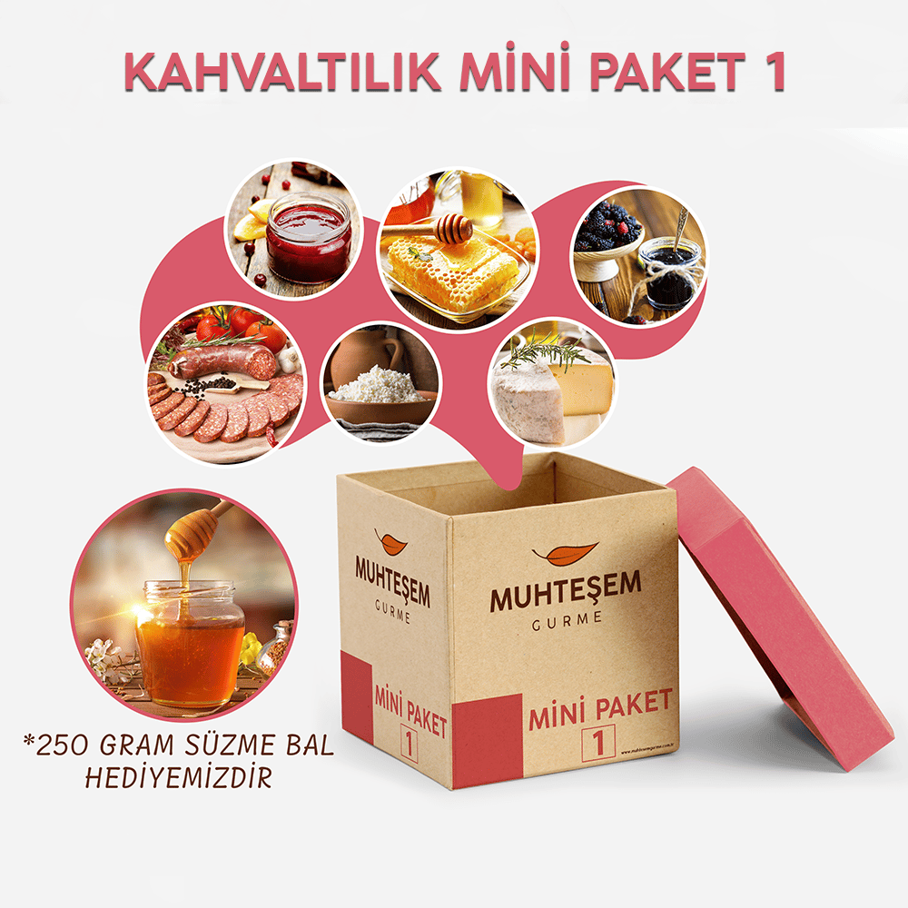 Kahvaltılık Mini Paket 1 + 250Gr Süzme Bal Hediyeli