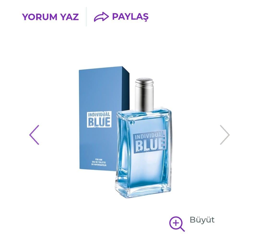 Individual Blue erkek parfüm edt +rollon+saç ve vücut şampuanı 250 ml