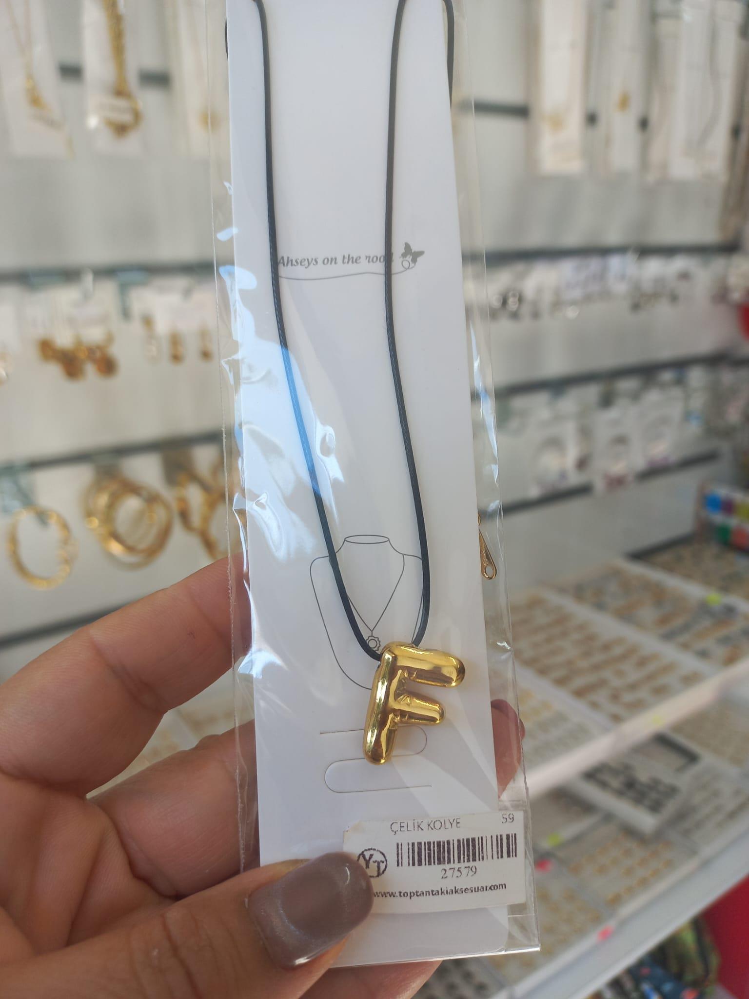 Paslanmaz çelik balon harf kolye 1. kalite