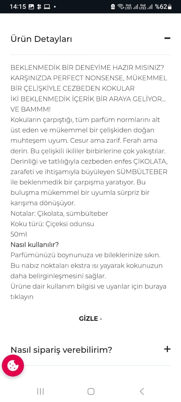 perfect nonsense choco tuberose edp kadın parfüm 50 ml