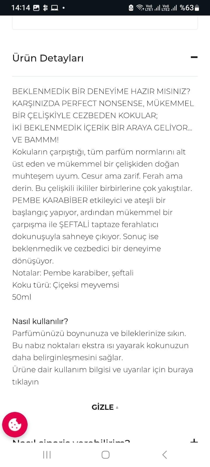 perfect nonsense peppery peaches edp kadın parfüm 50 ml