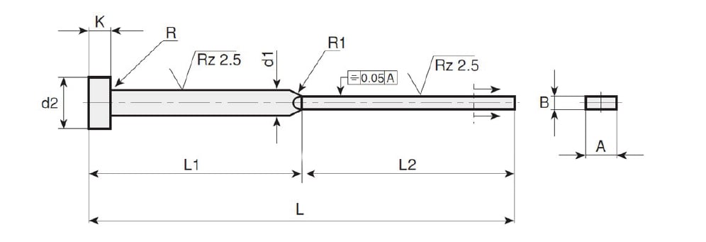 2X7.5X100Mm Lama İtici Pim (Sertleştirilmiş)