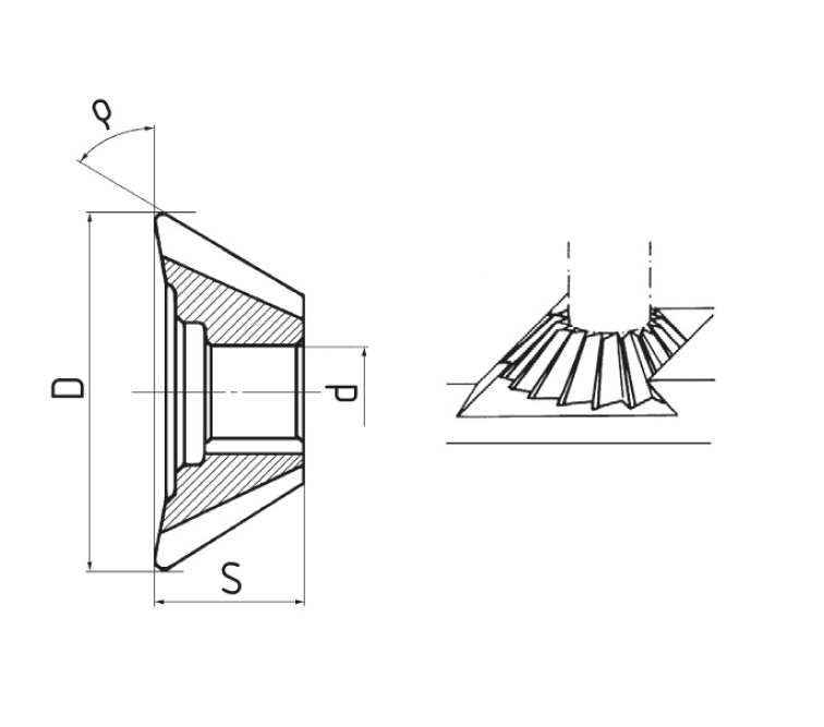 60° 125X40X32 Z=26 Hss Konik Alın Freze