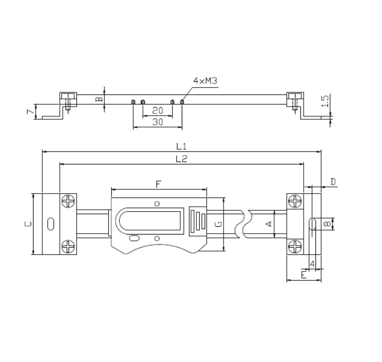 Asimeto Dijital Yatay Doğrusal Cetvel 0-1000Mm