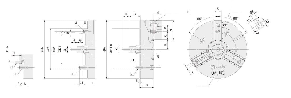 Auto Grip Hidrolik Ayna 3 Ayaklı Açık Merkezli 100X3