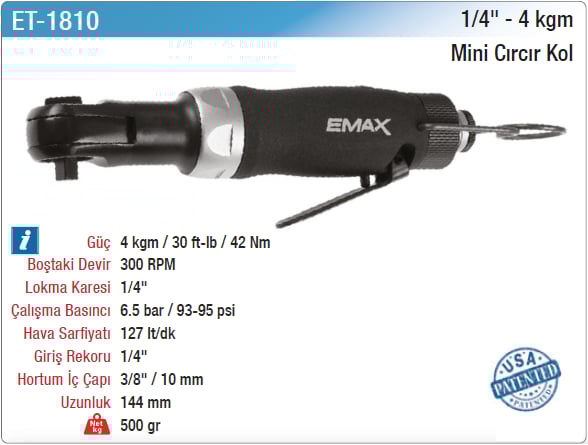 Emax 1/4 4Kgm Mini Cırcır Kol