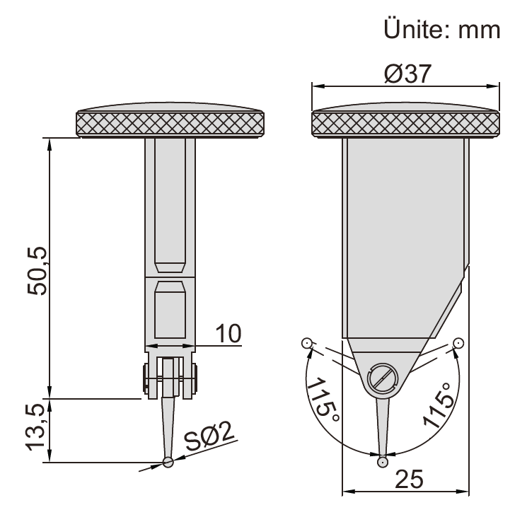 İnsize Dikey Tip Komparatör Saati 0.8Mm