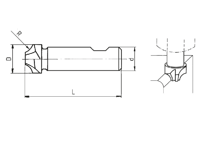 R6.5 22Mm Köşe Yuvarlama Frezesi Hss-Co5