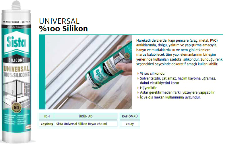 Sista Universal Silikon Beyaz 280Ml