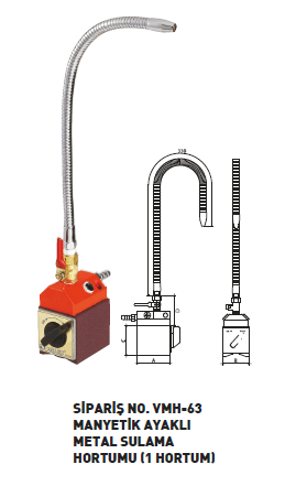 Vertex 62X50Mm Manyetik Ayaklı Sulama Hortumu (3 Hortum)