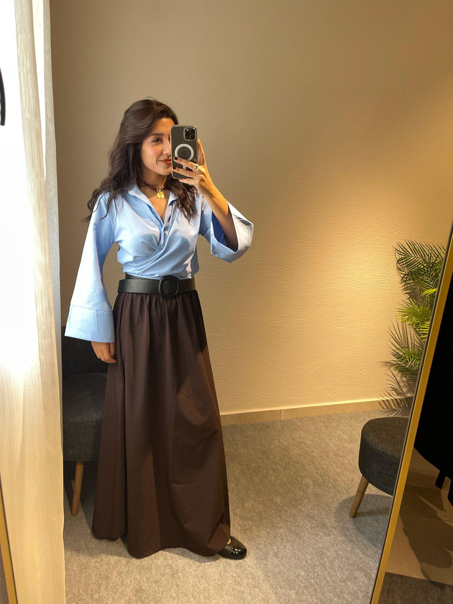 BAĞLAMALI CROP GÖMLEK