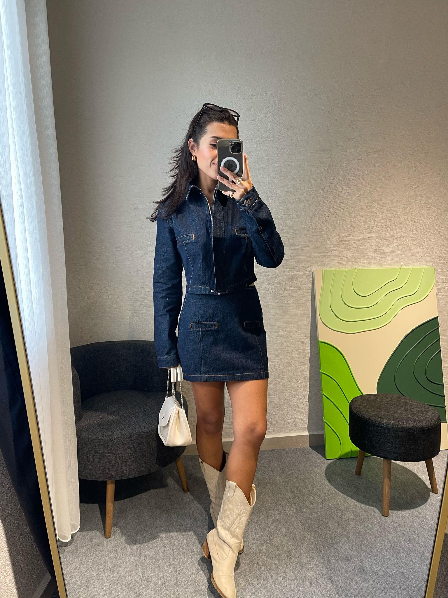 DENİM CEKET ETEK TAKIM