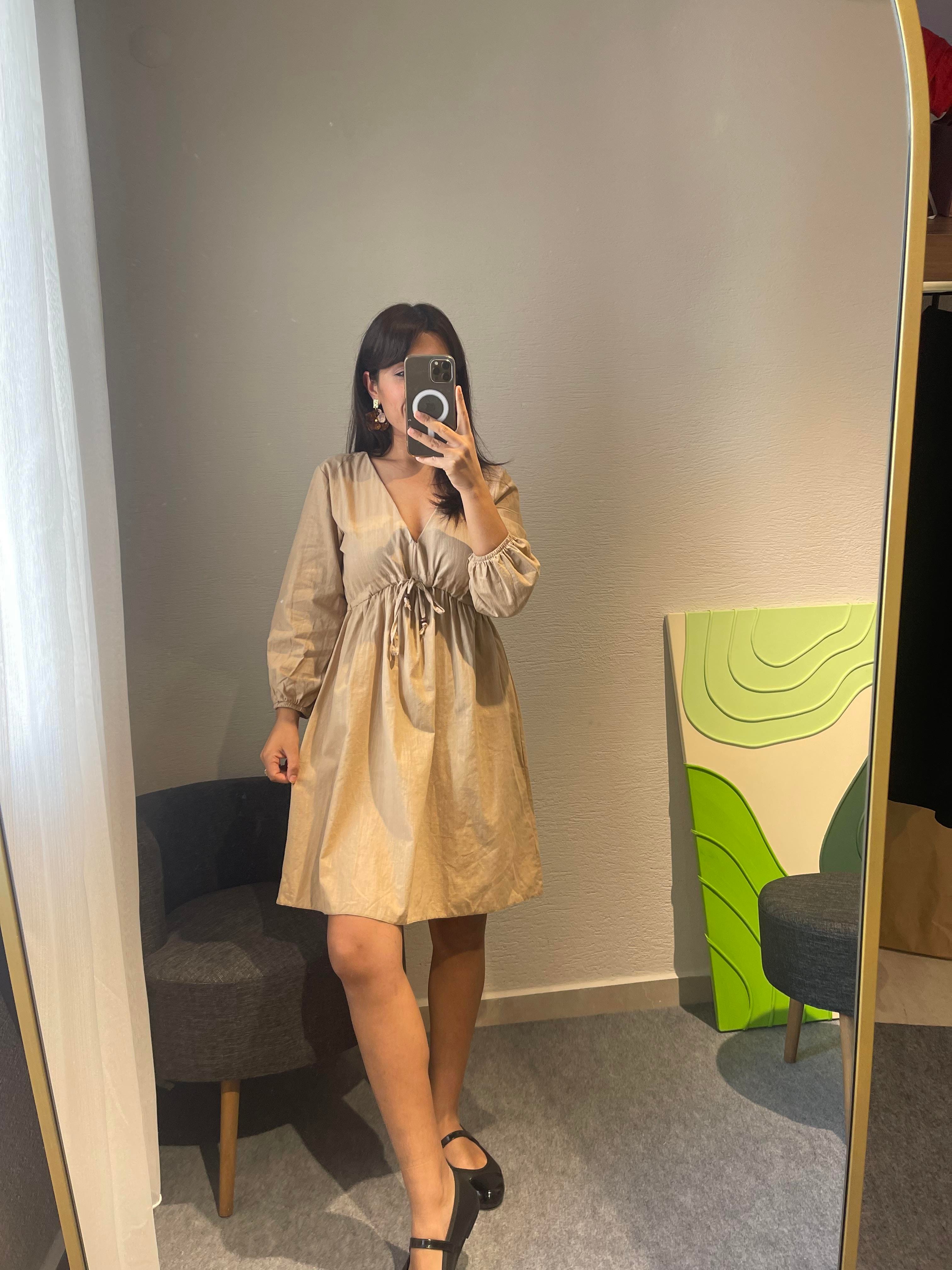 Midi Boy Keten Elbise