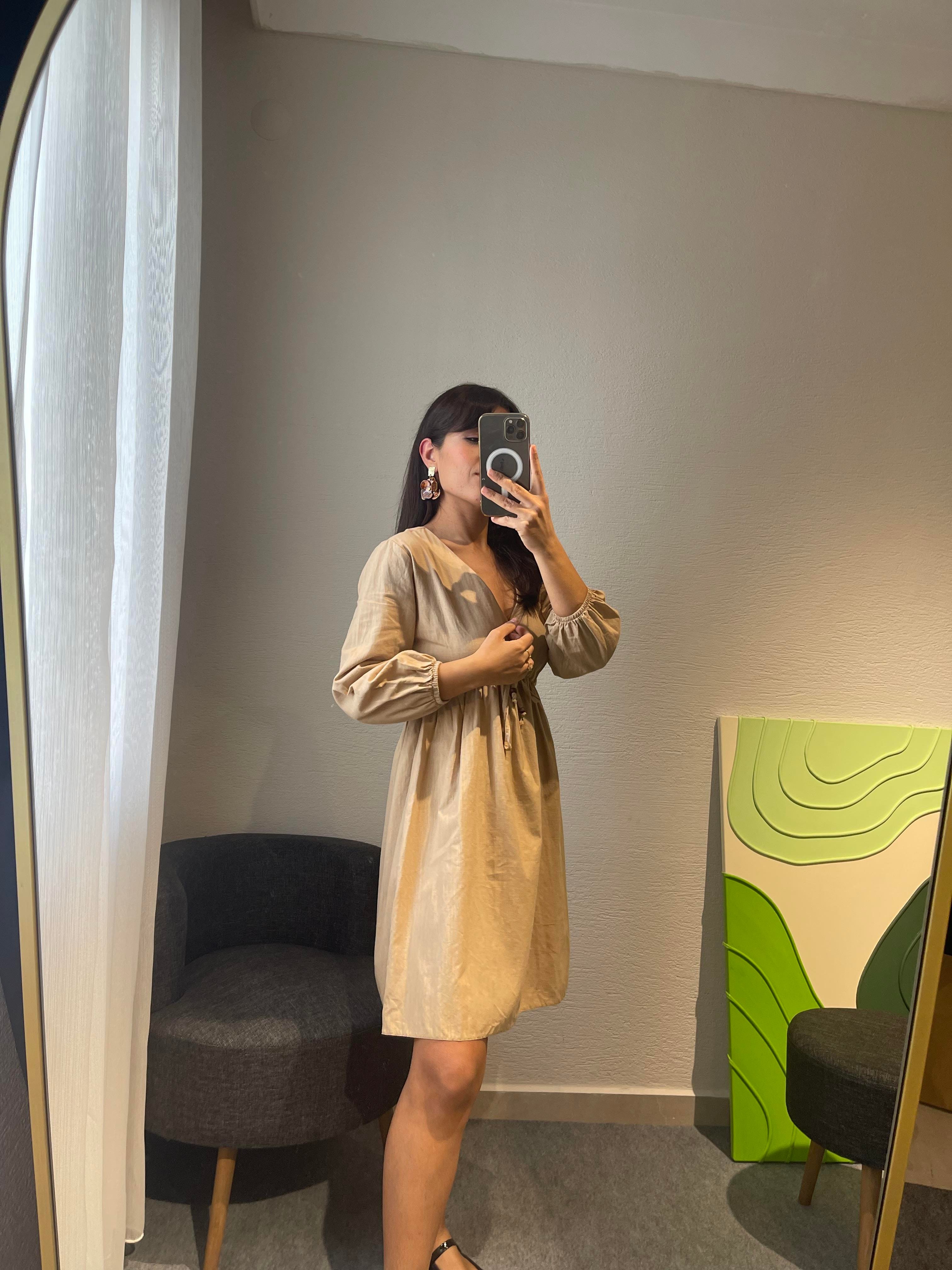 Midi Boy Keten Elbise