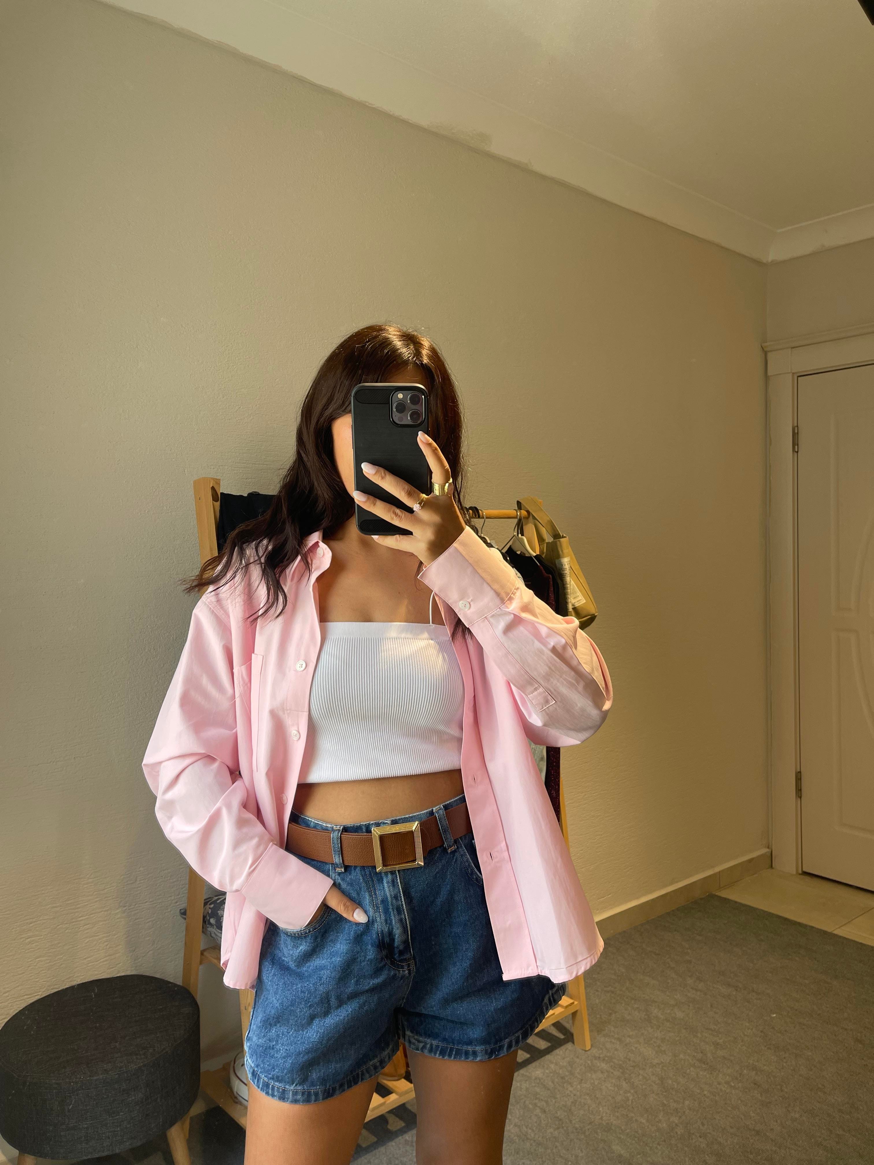 POPLİN KUMAŞ PEMBE GÖMLEK