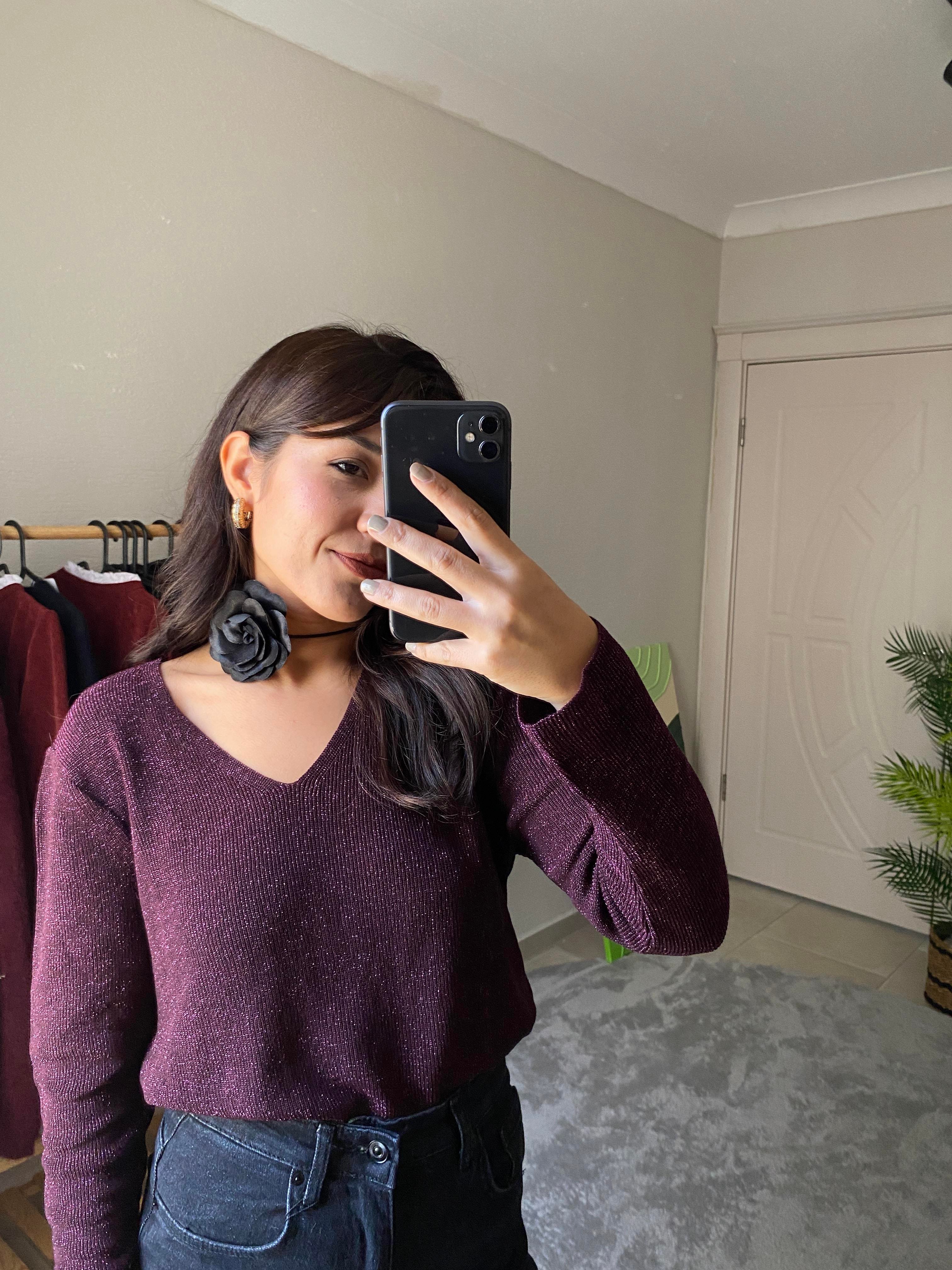 Transparan Simli Bluz