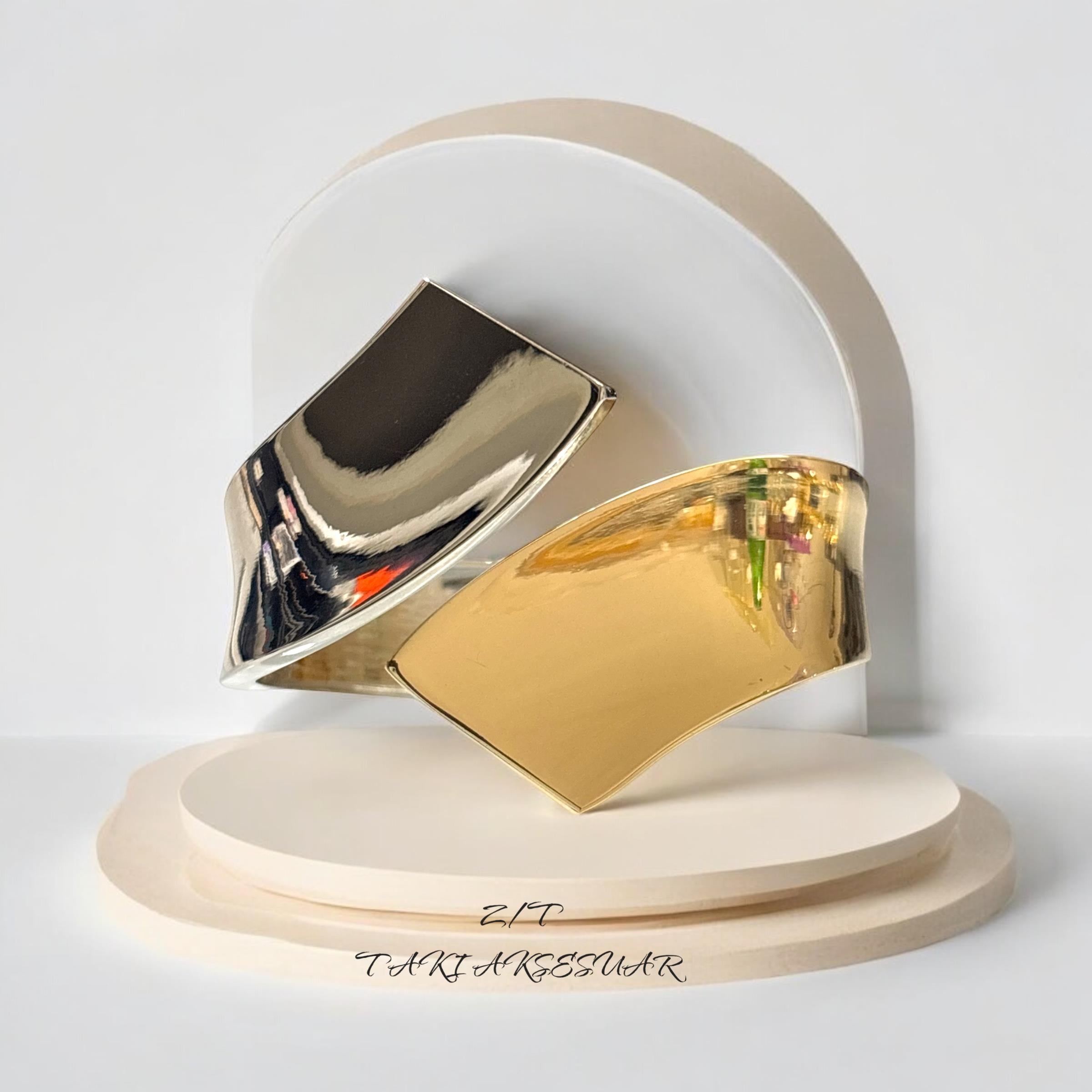 Silver-gold Çelik kelepçe