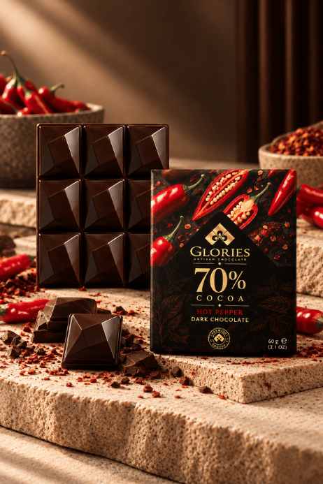 Acı Biberli %70 Bitter Çikolata 60 g