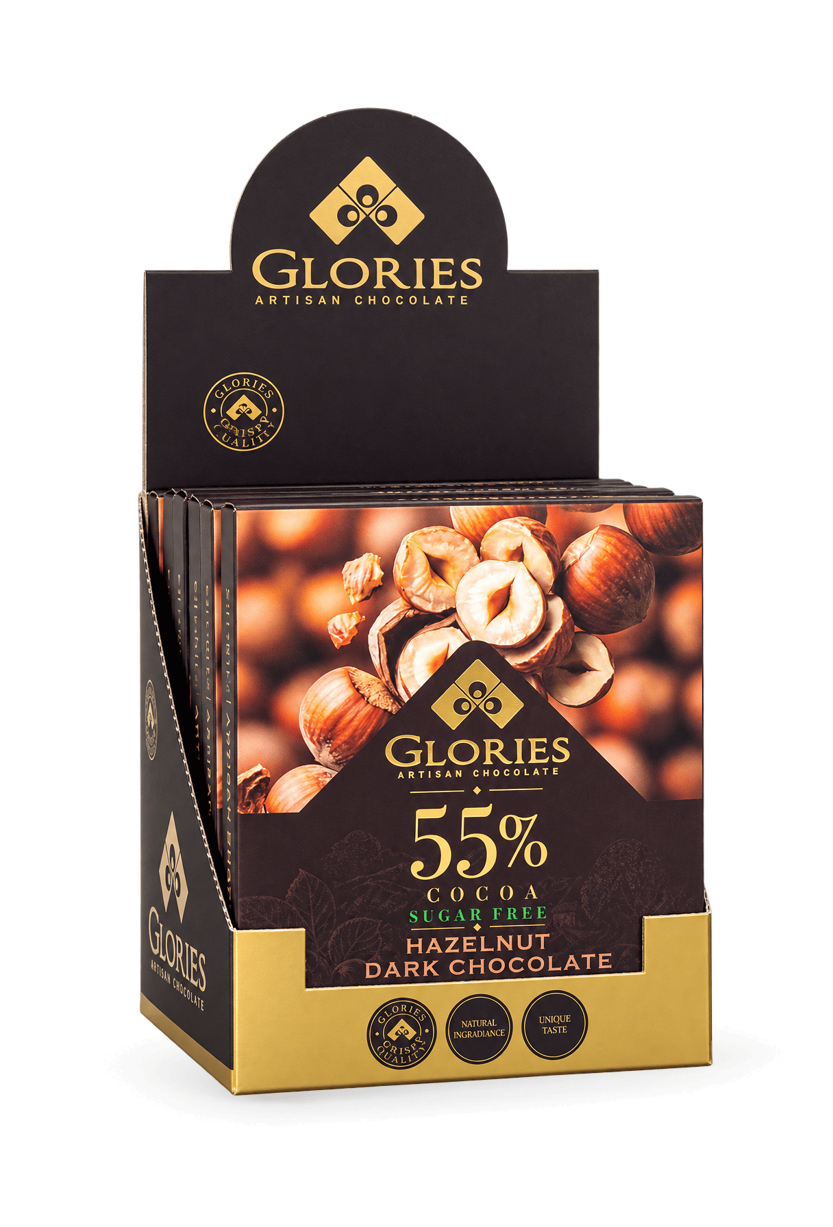 Fındıklı Şekersiz Bitter Çikolata 60 g – 7'li Display