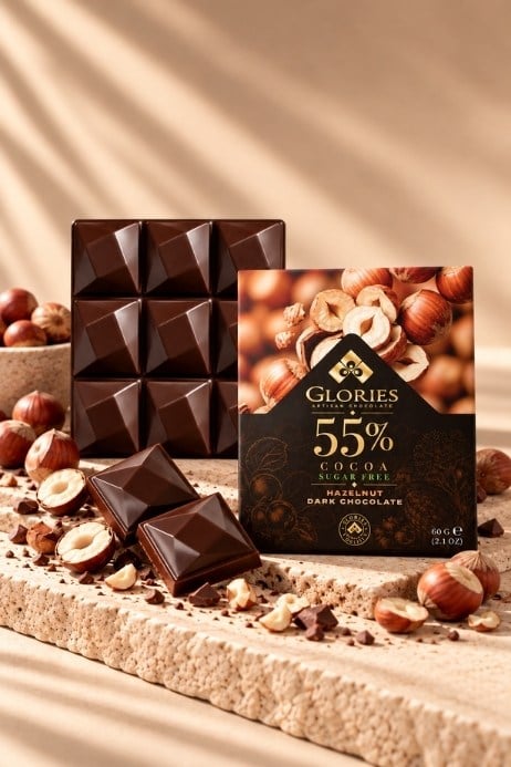 Fındıklı Şekersiz Bitter Çikolata 60 g