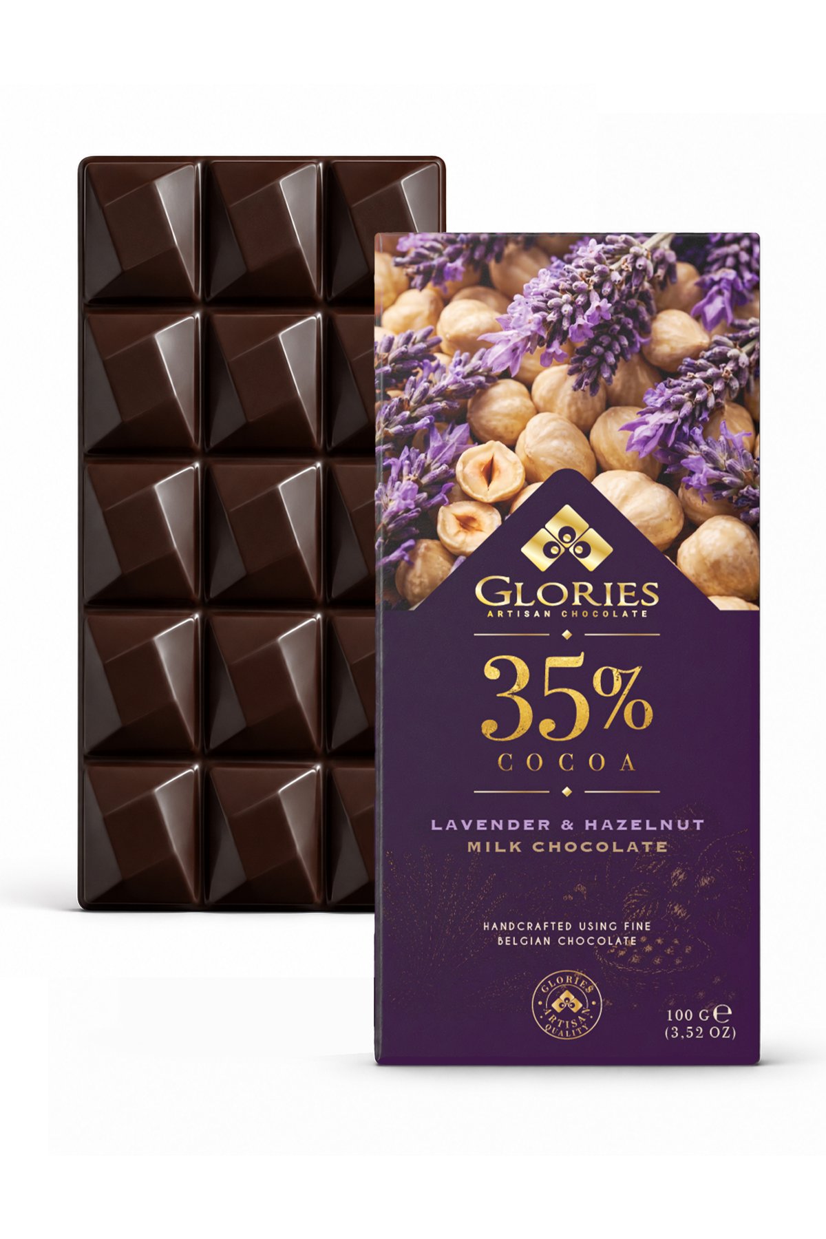 Lavantalı Aromalı ve Fındıklı Sütlü Çikolata 100 g