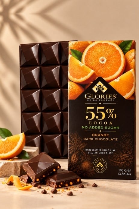 Portakallı Şeker İlavesiz Bitter Çikolata 100 g