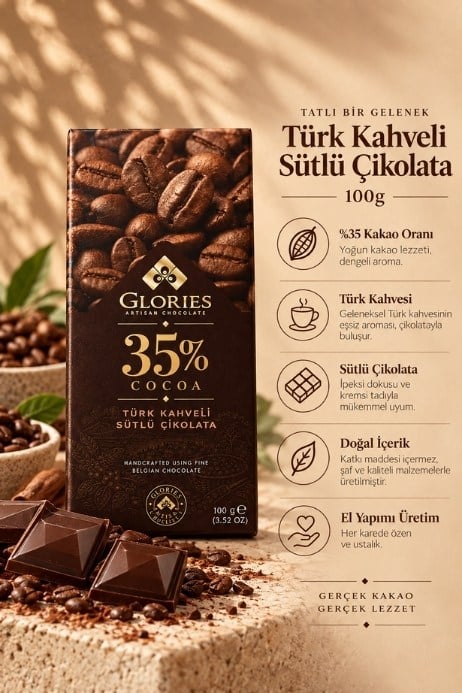 Türk Kahveli Sütlü Çikolata 100g