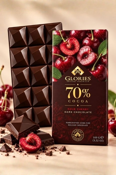 Vişneli %70 Bitter Çikolata  100 g