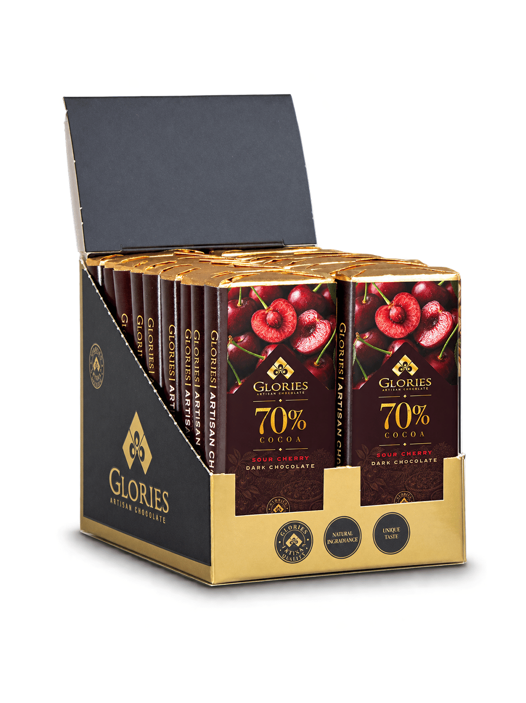 Vişneli %70 Bitter Çikolata 30 g – 18'li Display