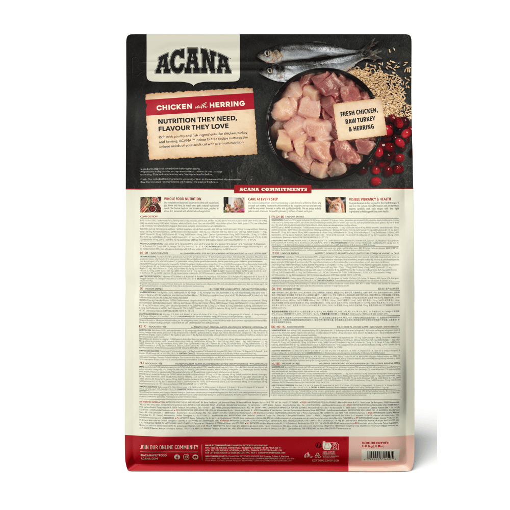 Acana Indoor Entree Sterilised Kısırlaştırılmış Yetişkin Kedi Maması 1,8 kg