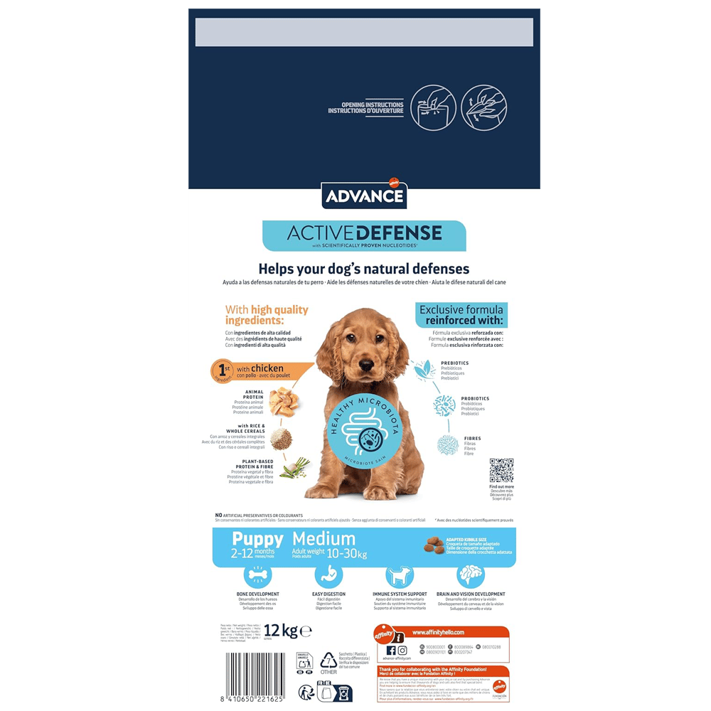 Advance Puppy Protect Medium Tavuklu ve Pirinçli Orta Irk Yavru Köpek Maması 12kg