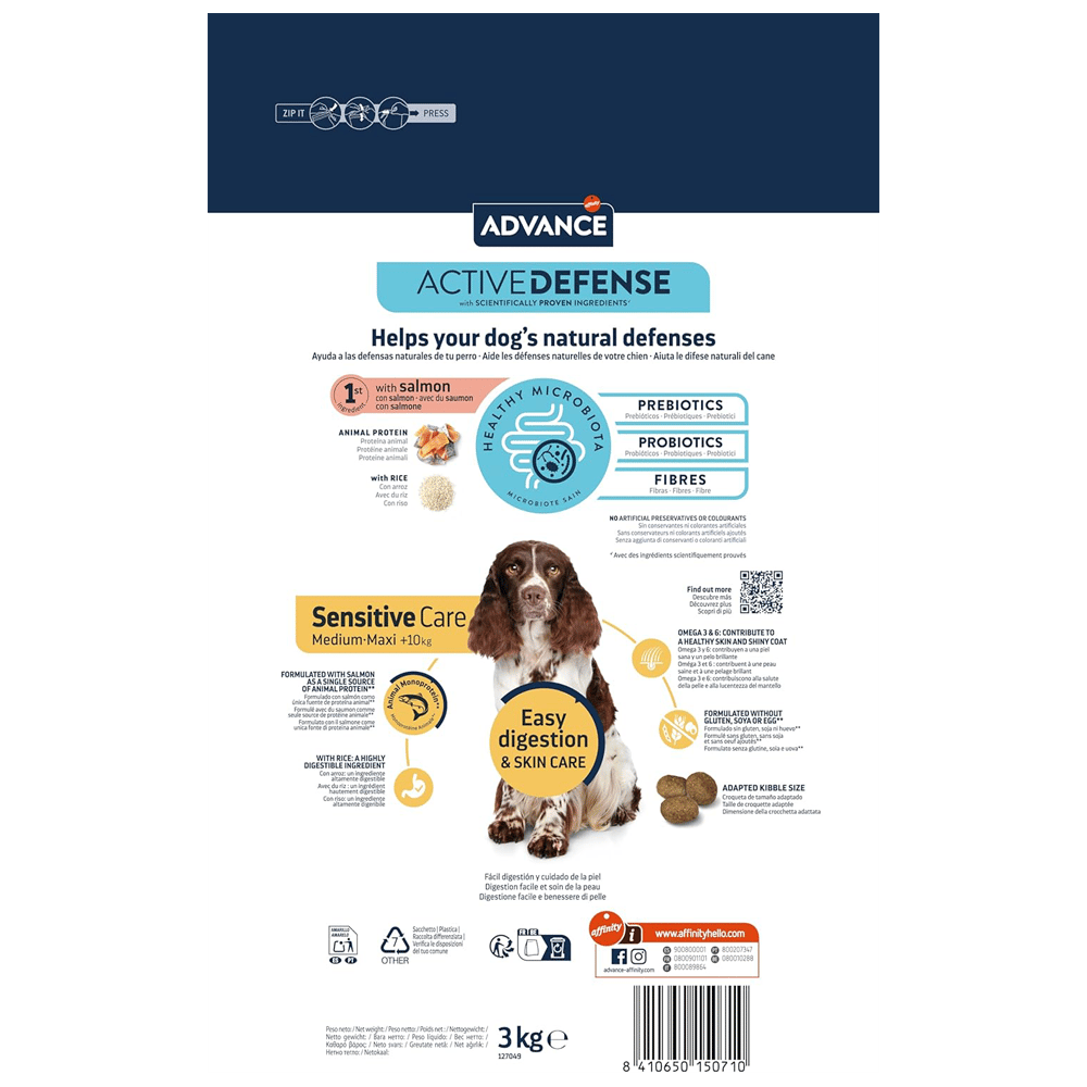 Advance Sensitive Care Somonlu Orta ve Büyük Irk Yetişkin Köpek Maması 3kg