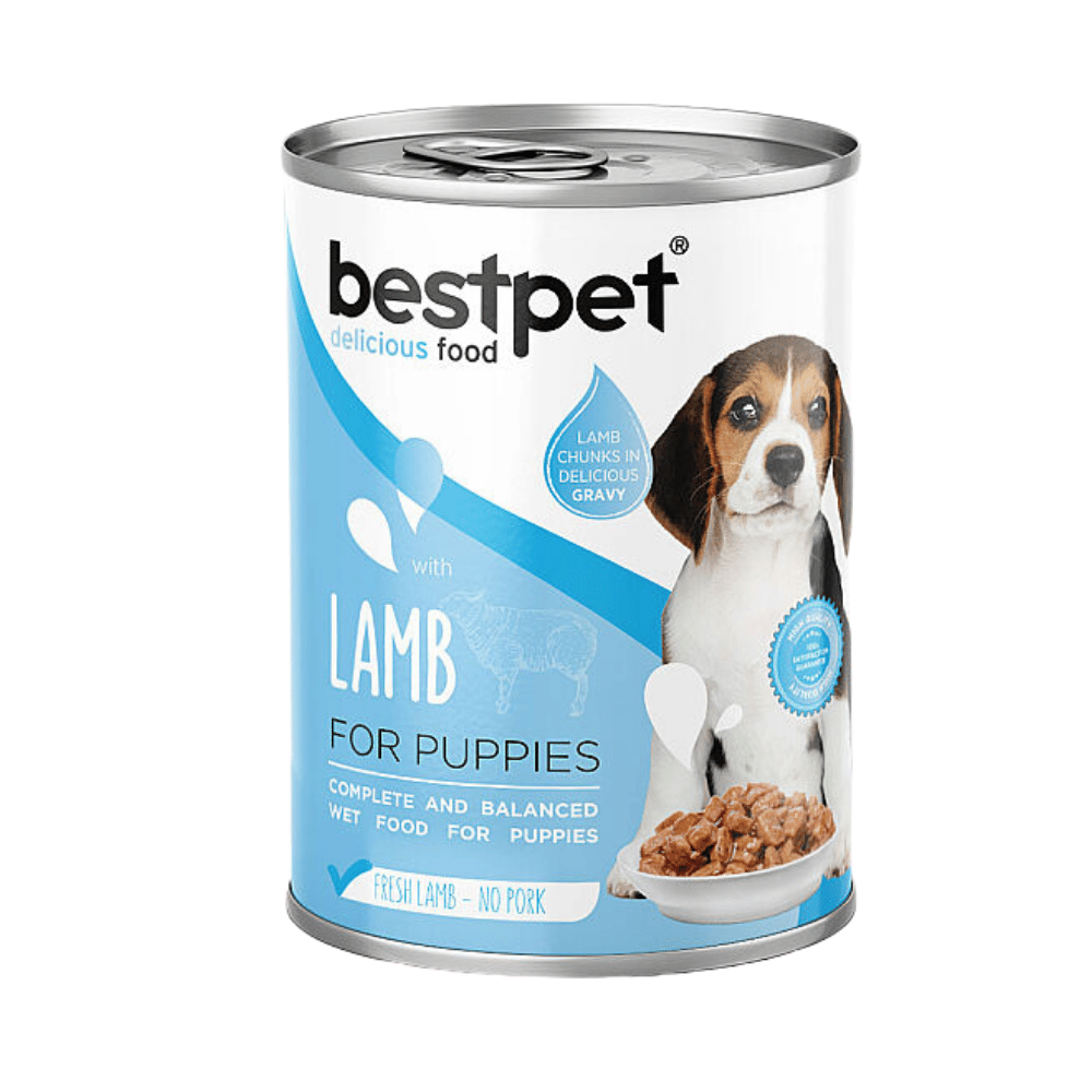 Bestpet Puppy Kuzu Etli Parça Etli ve Jöleli Yavru Köpek Konservesi 400 Gr