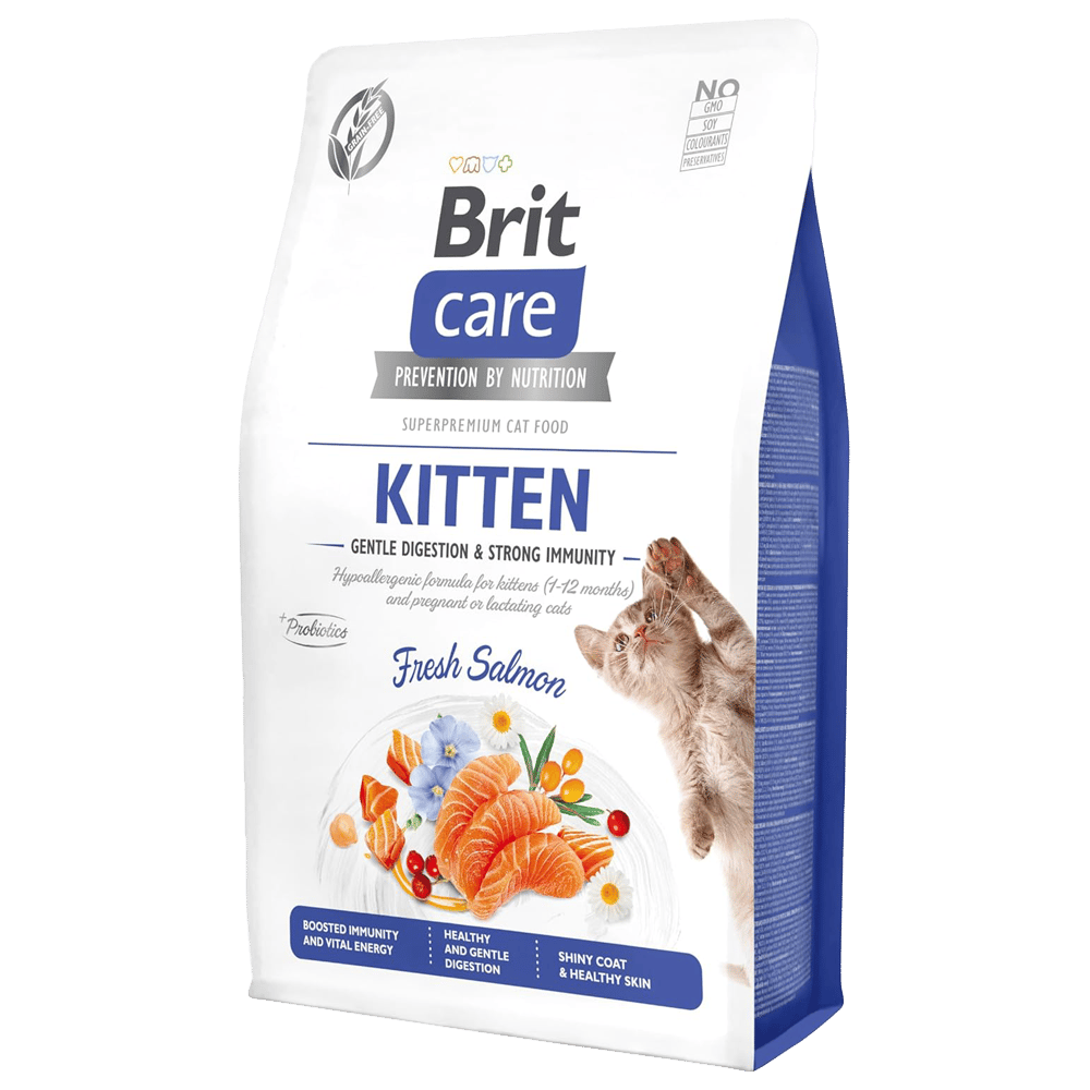 Brit Care Gentle Digestion & Strong Immunity Somonlu Tahılsız Yavru Kedi Maması 2kg