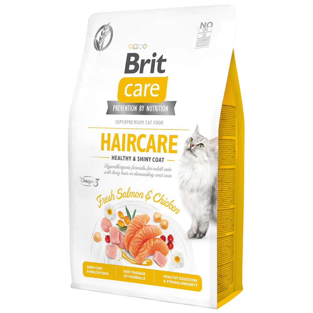 Brit Care Haircare Hipoalerjenik Deri ve Tüy Sağlığı için Tahılsız Yetişkin Kedi Maması 2kg