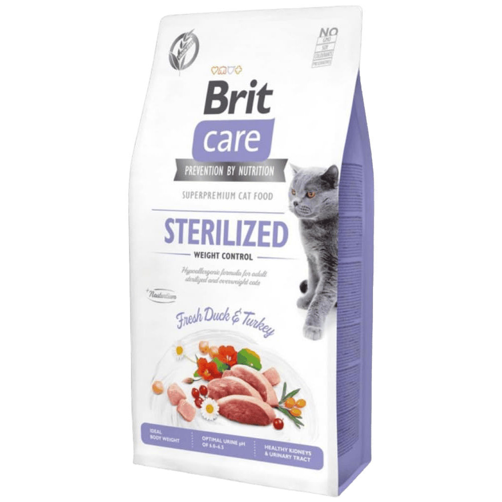 Brit Care Hipoalerjenik Kilo Kontrolü için Ördekli Tahılsız Kısırlaştırılmış Kedi Maması 7kg