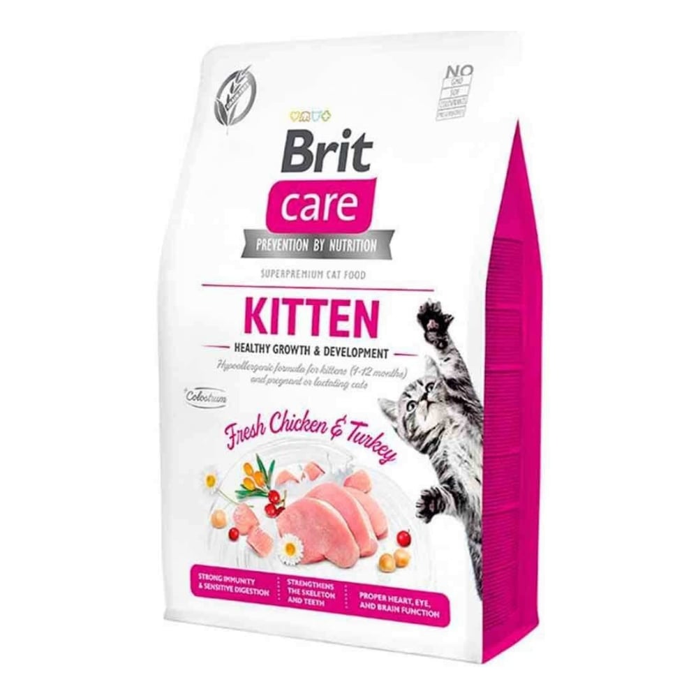 Brit Care Hipoalerjenik Sağlıklı Büyüme için Tavuklu ve Hindili Tahılsız Yavru Kedi Maması 2 kg