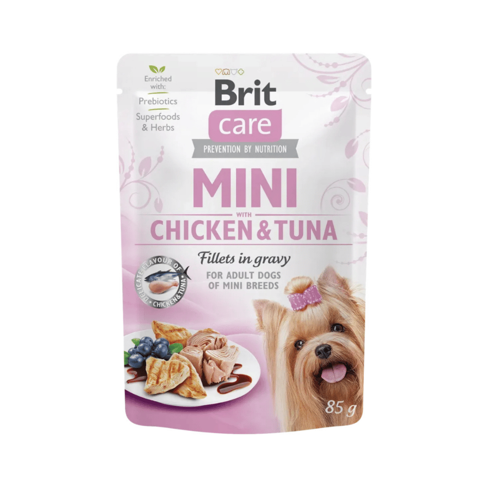 Brit Care Mini Tavuklu ve Ton Balıklı Soslu Küçük Irk Yetişkin Köpek Yaş Maması 85gr