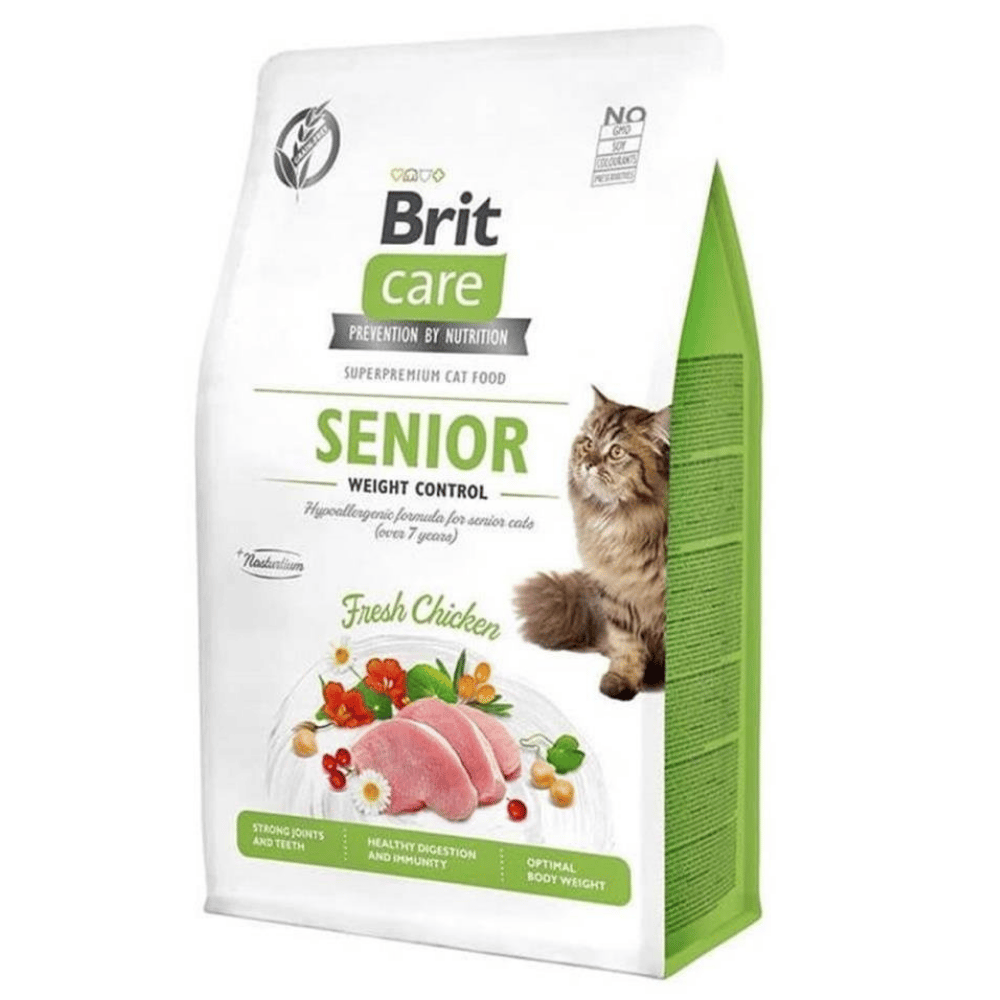 Brit Care Senior Hipoalerjenik Kilo Kontrolü için Tahılsız Yaşlı Kedi Maması 2kg