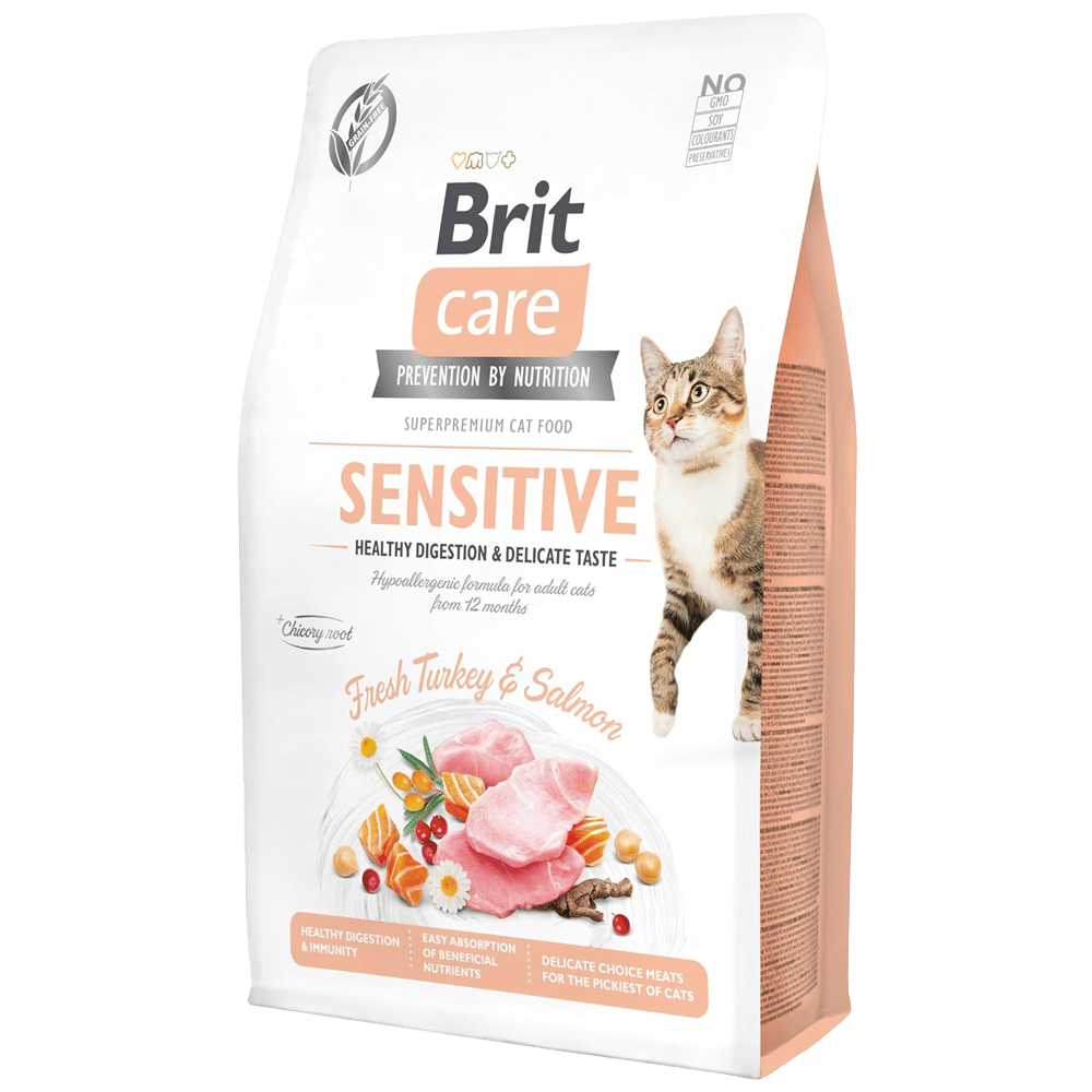 Brit Care Sensitive Hipoalerjenik Sindirim Sistemi Destekleyici Tahılsız Yetişkin Kedi Maması 2kg