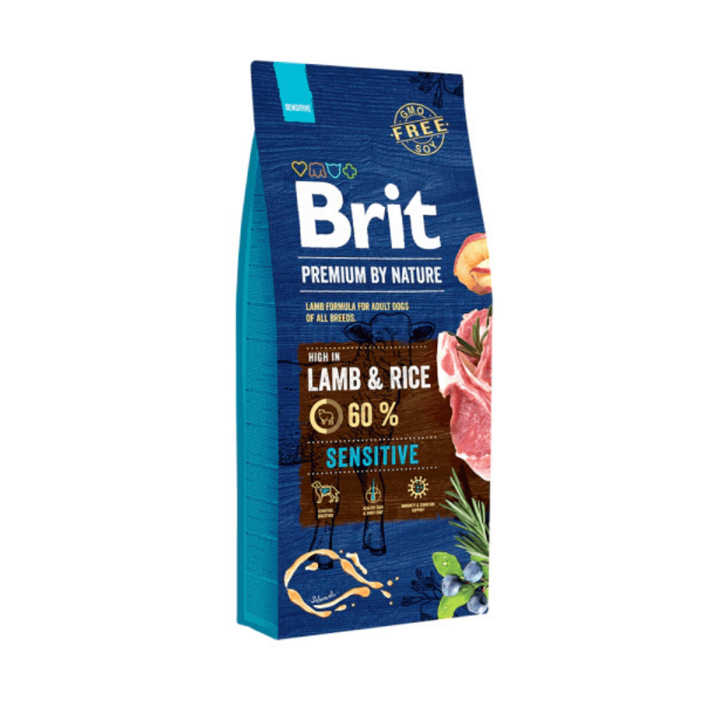 Brit Premium By Nature Sensitive Kuzulu ve Pirinçli Yetişkin Köpek Maması 8 Kg