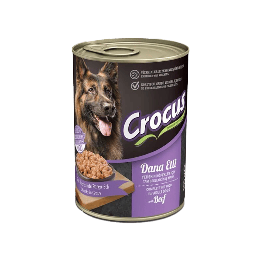 Crocus Sos İçinde Parça Dana Etli Yetişkin Köpek Konservesi 400gr