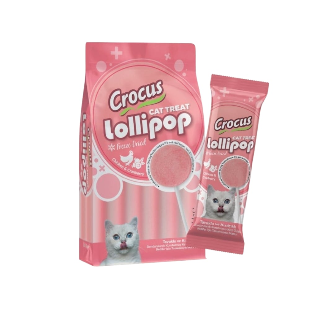 Crocus Tavuklu Ve Kızılcıklı Kedi Lolipop Ödülü 10x1.4 Gr