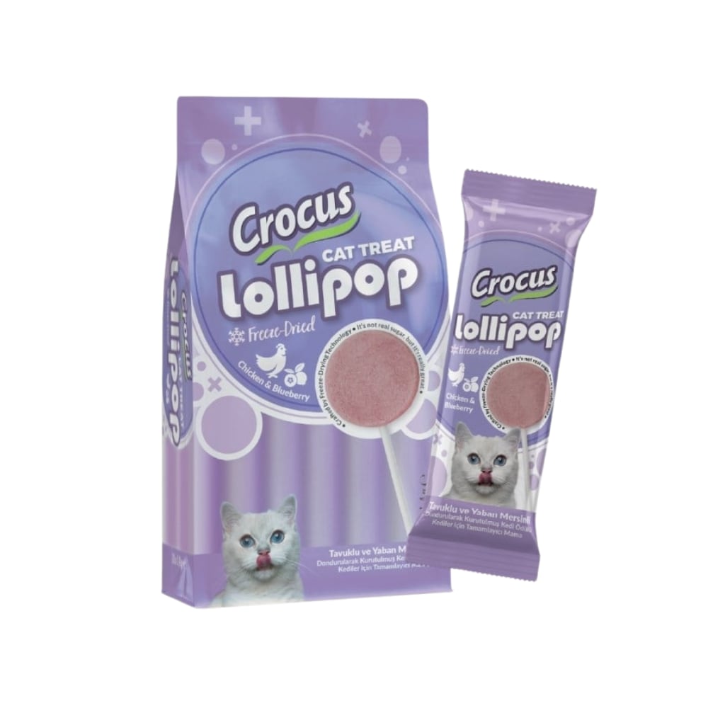 Crocus Tavuklu Ve Yaban Mersinli Kedi Lolipop Ödülü 10x1.4 Gr
